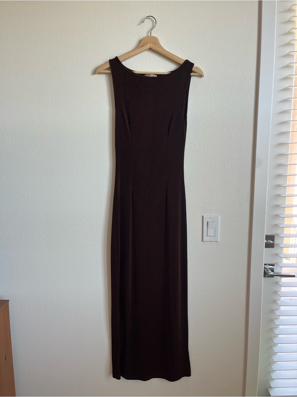 VRG GRL Women's Sleeveless Long Brown Dress